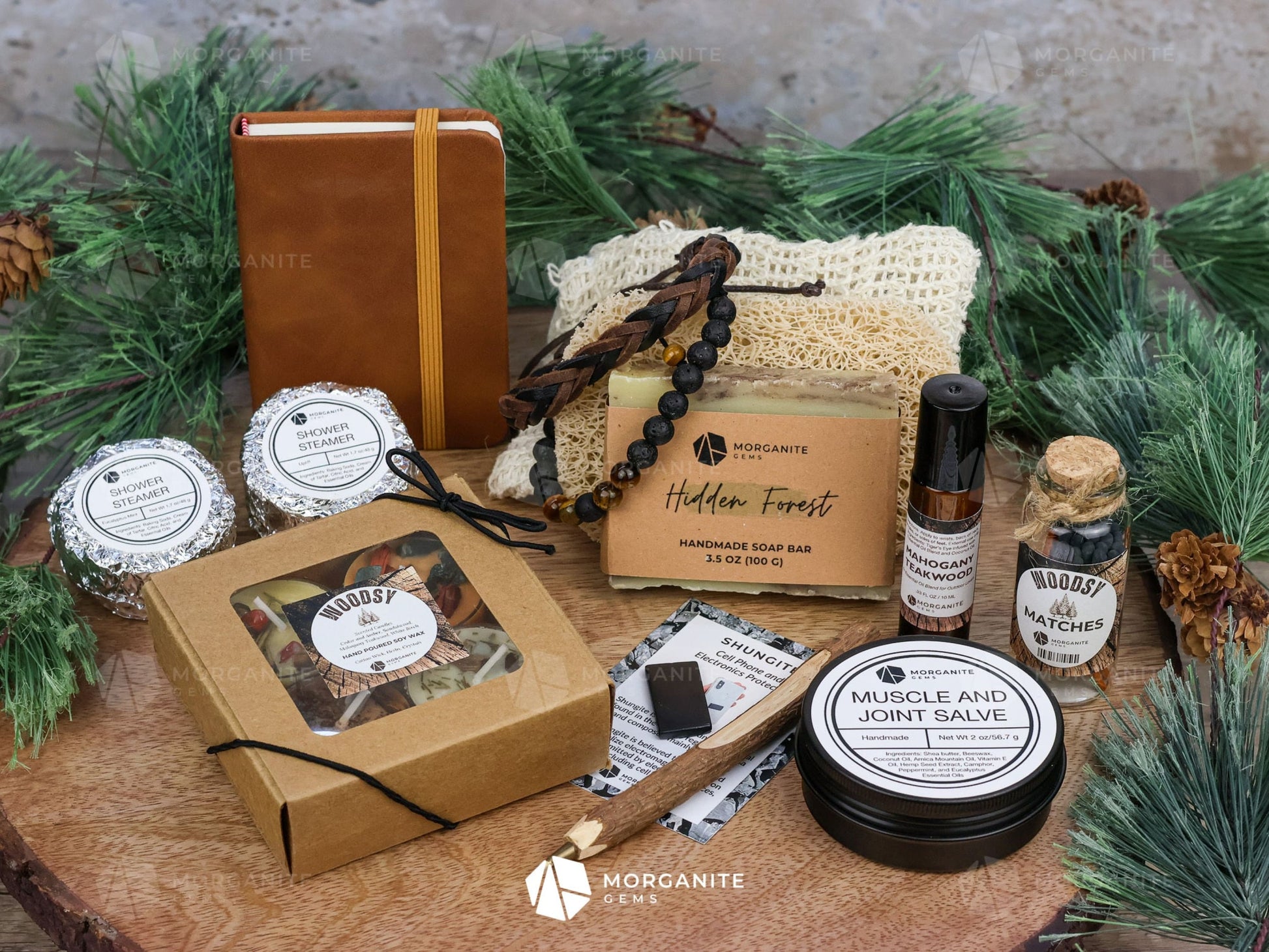 Woodsy Gift Box for Men-Morganite Gems