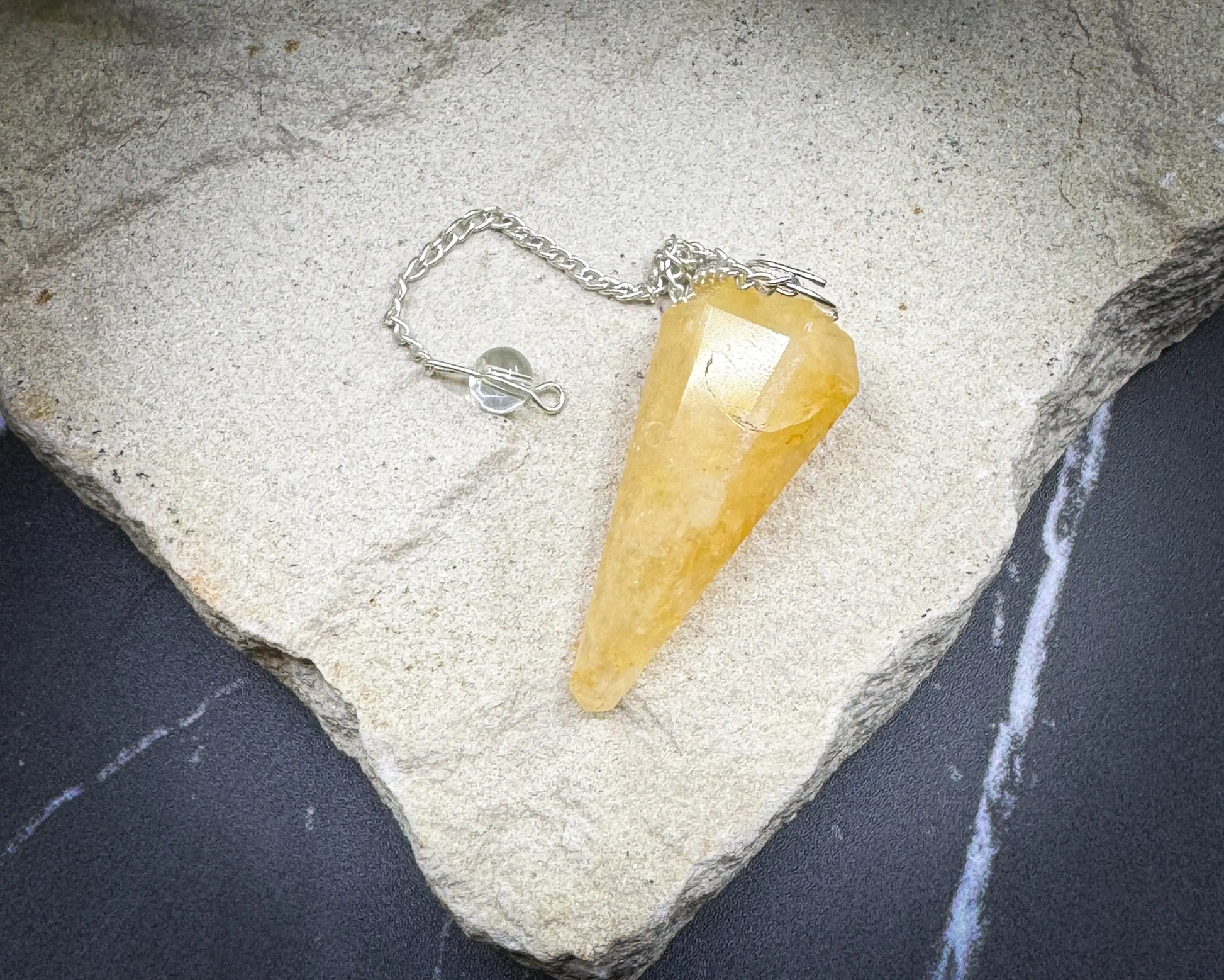 Yellow Aventurine Crystal Pendulum for Creativity & Insight - Metaphysical Crystals