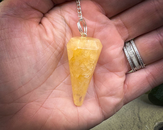 Yellow Aventurine Crystal Pendulum for Creativity & Insight - Metaphysical Crystals