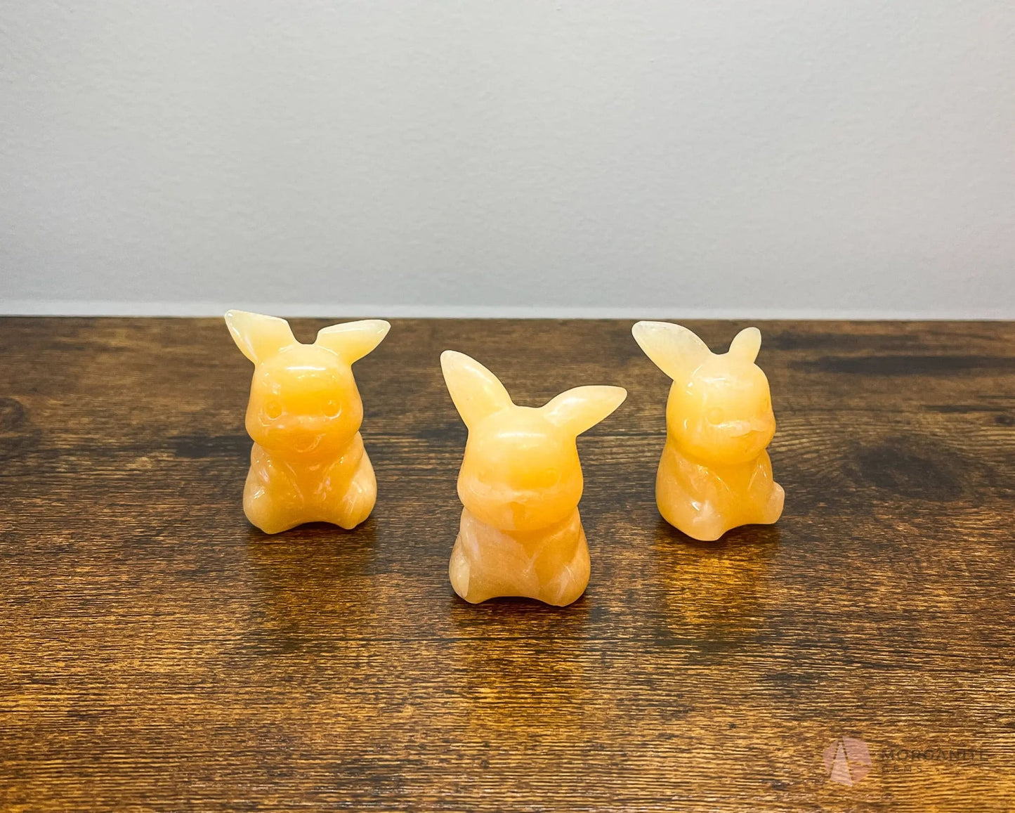 Yellow Calcite Pikachu-Inspired Crystal Figurine – Hand-Carved Pokémon Collectible-Morganite Gems