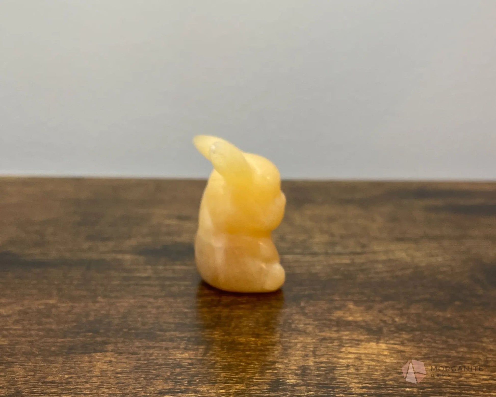 Yellow Calcite Pikachu-Inspired Crystal Figurine – Hand-Carved Pokémon Collectible-Morganite Gems