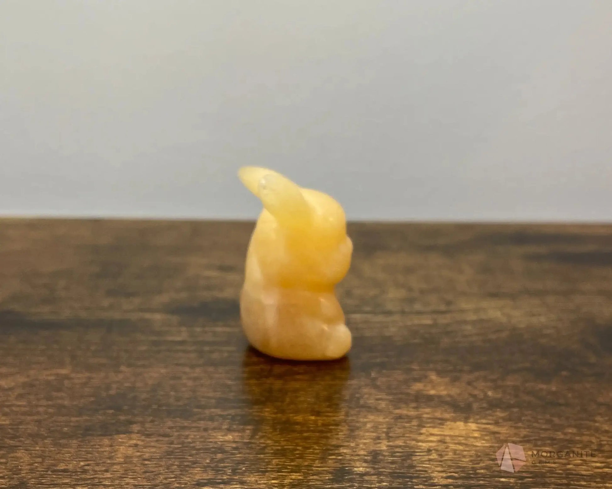 Yellow Calcite Pikachu-Inspired Crystal Figurine – Hand-Carved Pokémon Collectible-Morganite Gems