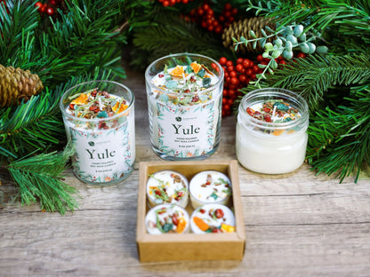 Yule Candle, Winter Solstice Candle, Christmas Candle, Holiday Candle-Morganite Gems