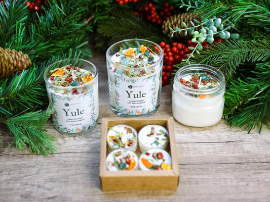 Yule Candle, Winter Solstice Candle, Christmas Candle, Holiday Candle-Morganite Gems