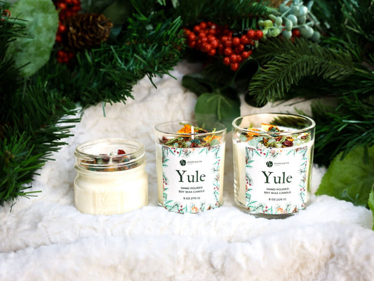 Yule Candle, Winter Solstice Candle, Christmas Candle, Holiday Candle-Morganite Gems