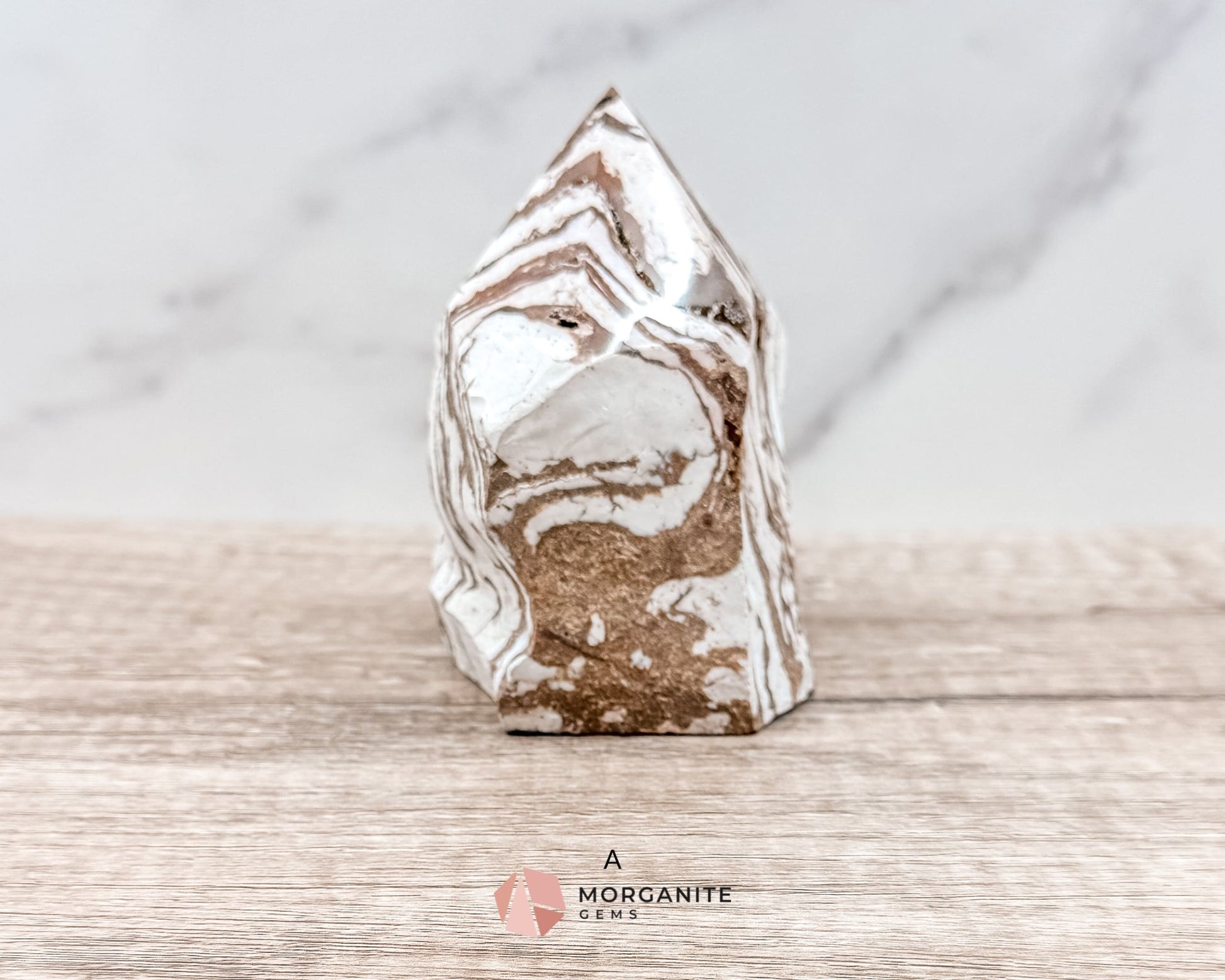 Zebra Jasper Cut Base Point with Polished Top – Grounding and Balancing Crystal for Strength and Protection-Morganite Gems