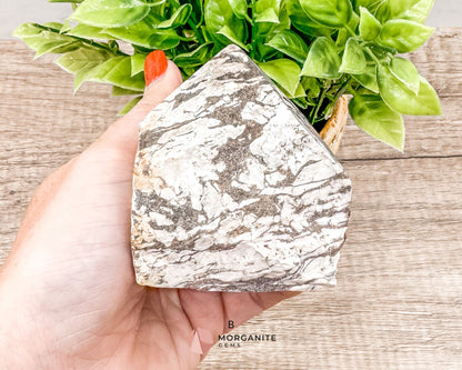 Zebra Jasper Cut Base Point with Polished Top – Grounding and Balancing Crystal for Strength and Protection-Morganite Gems