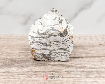 Zebra Jasper Cut Base Point with Polished Top – Grounding and Balancing Crystal for Strength and Protection-Morganite Gems