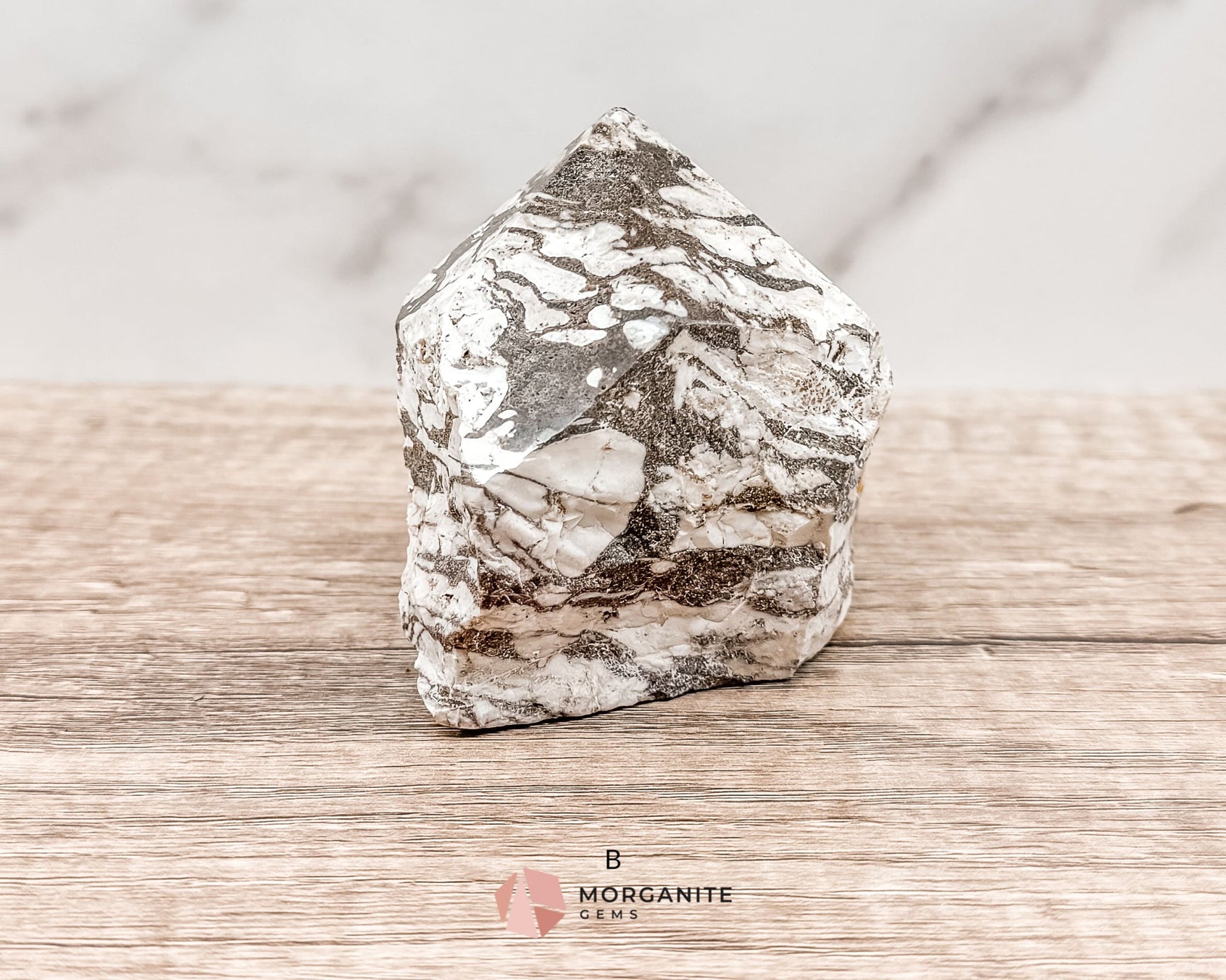 Zebra Jasper Cut Base Point with Polished Top – Grounding and Balancing Crystal for Strength and Protection-Morganite Gems