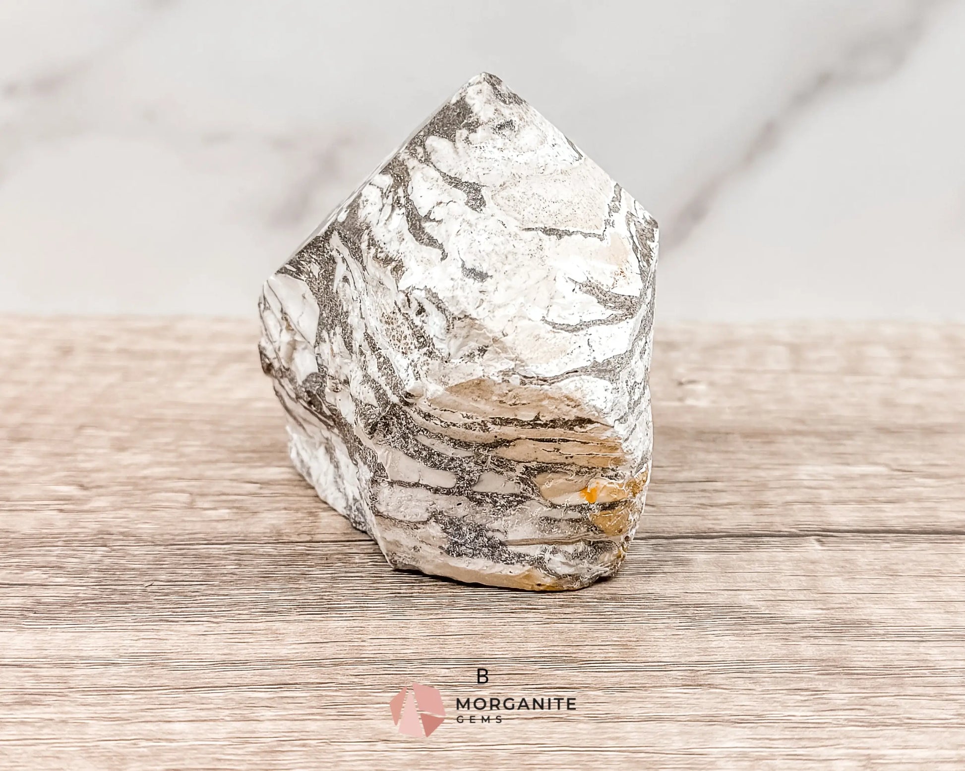 Zebra Jasper Cut Base Point with Polished Top – Grounding and Balancing Crystal for Strength and Protection-Morganite Gems