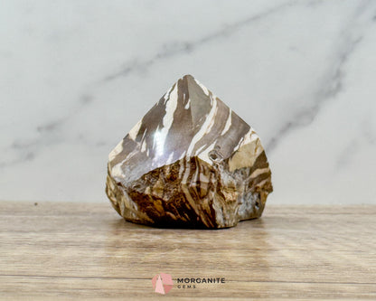 Zebra Jasper Half Rough Cut Base Point – Polished Top for Energy & Balance - Metaphysical Crystals