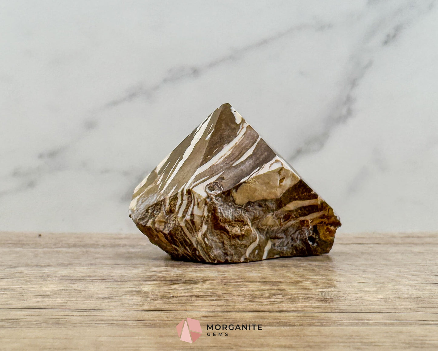 Zebra Jasper Half Rough Cut Base Point – Polished Top for Energy & Balance - Metaphysical Crystals