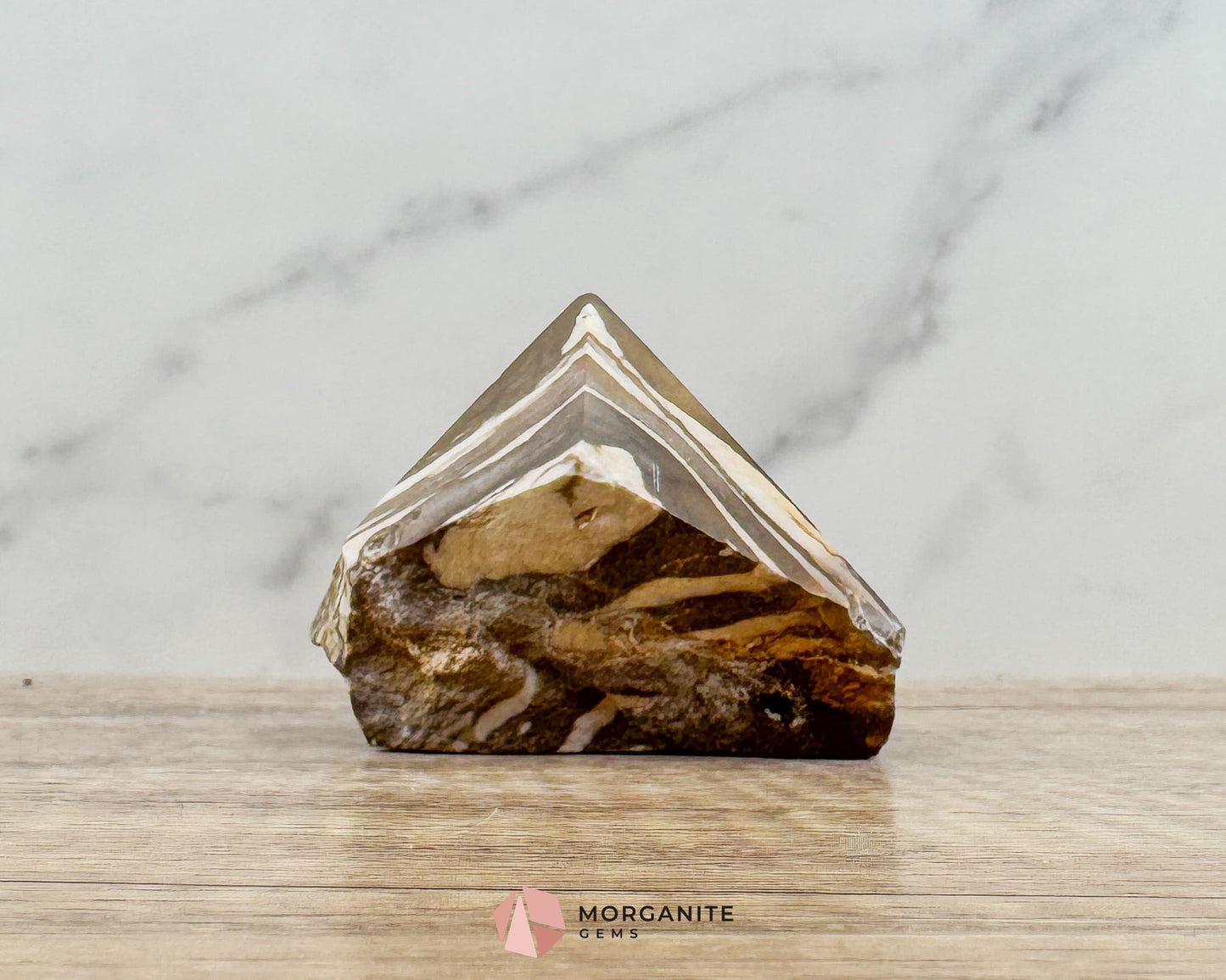 Zebra Jasper Half Rough Cut Base Point – Polished Top for Energy & Balance - Metaphysical Crystals