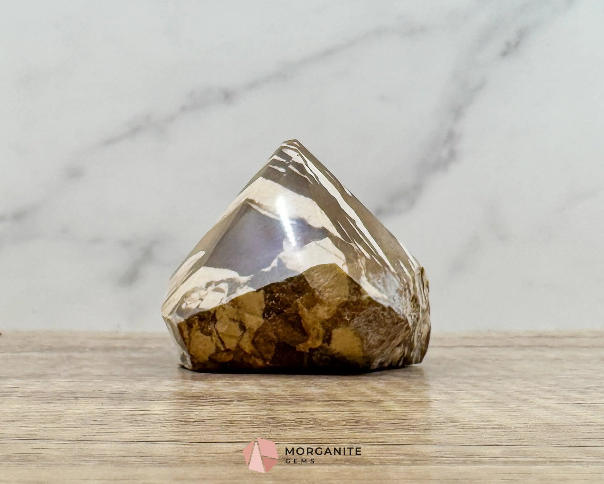 Zebra Jasper Half Rough Cut Base Point – Polished Top for Energy & Balance - Metaphysical Crystals