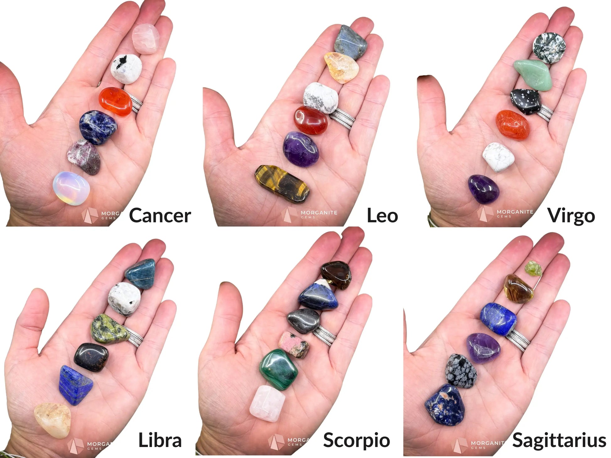 Zodiac Crystal Set | 12 Astrology-Aligned Gemstone Kits | Includes Pouch & Info - Metaphysical Crystals